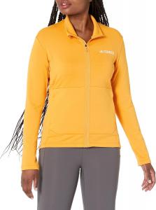 Женская флисовая куртка Adidas Terrex Multi Light на молнии с карманами, желтый