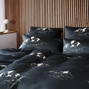 Элегантный комплект постельного белья из сатина Мако Mountain Top, цвет графит, размер 135х200+80х80 Elegante