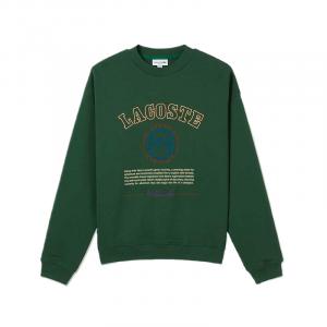 Вышитая флисовая толстовка Heritage LACOSTE, зеленый