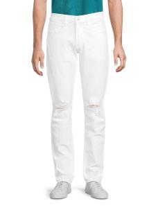 Джинсы Blake Slim Straight с потертостями Hudson Jeans, цвет White Destroyed