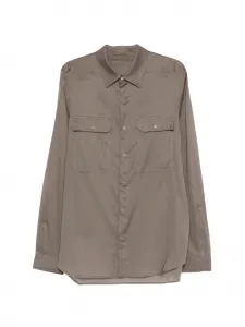 Рубашка-куртка с нагрудным карманом и длинными рукавами Rick Owens, коричневый