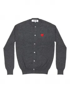 Кардиган с сердечками из страз Comme Des Garçons Play, серый