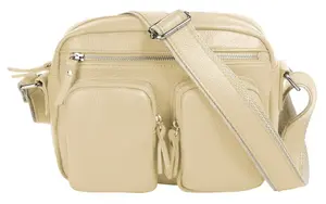 Сумка через плечо Samantha Look, натуральная кожа, производство Италия, бежевый