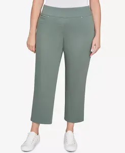 Мягкие джинсовые брюки больших размеров с имитацией карманов Ruby Rd., зеленый