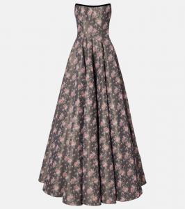 Платье-корсет Laila из тафты с цветочным принтом Markarian, Shadow Floral Ikat