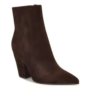Женские ботильоны Ariza на устойчивом каблуке Nine West, цвет dark brown suede