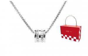 DAP Титановое стальное колье унисекс серебристого цвета