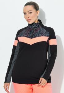 Толстовка Ulla Popken RIPPLE LONG SLEEVE THERMAL TROYER COLLAR, Black
