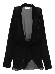 Мини-платье из крепа-шифон (жоржета) Mônot, черный