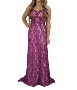 Вечернее платье силуэта «русалка» из кружева фиолетового цвета Juliet, фиолетовый