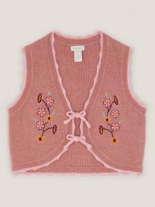 Детский вязаный жилет с поясом Monsoon, Pink