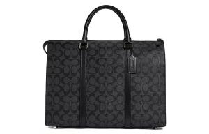 Грэм ПВХ Портфель Переносная Сумка Через Плечо Большого Размера Мужская Черная COACH