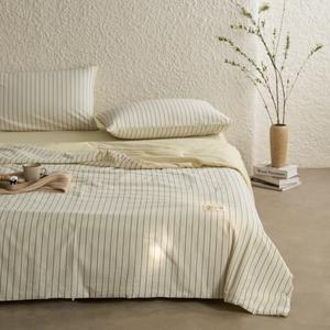 Red Bean Home Textiles Одеяло летнее 200х230 см, 100% хлопок, 20% соевый наполнитель, вес 1,5 кг, цвет Coarse Striped - Pine Green