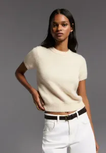 Базовая футболка с коротким рукавом и круглым вырезом Bershka, Beige