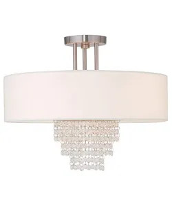 Полувстраиваемый светильник Carlisle 46 см, матовый никель Livex, матовый никель