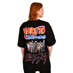 Наруто Шиппуден - футболка большого размера для группы, черная