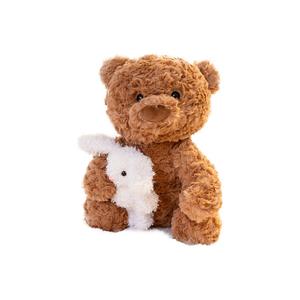 Милые плюшевые игрушки обнимающиеся медвежонок и кролик высота 25см/35см Bobby Bear
