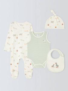 Комбинезон для сна на детской ферме John Lewis, цвет Hat & Bib Set