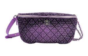 CHANEL Женский фиолетовый поясной рюкзак из джинсовой ткани
