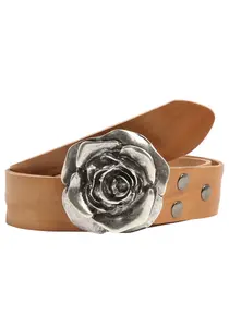 Кожаный ремень LIFEBURG by showroom 019° со сменной застежкой "Роза" Rettungsring By Showroom 019°, цвет Cognac