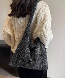 Вязаная сумка-шоппер с блестящим ворсом Miniministore, цвет Dark Gray