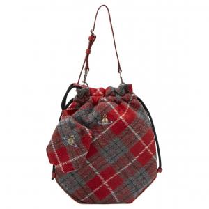 Vivienne Westwood Твидовая женская сумка через плечо красная