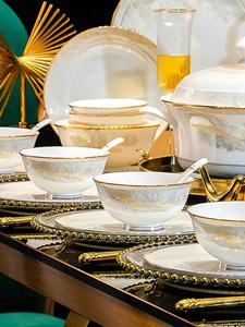 Luowei Jingdezhen Керамический набор посуды, 62 предмета Dahao He Shan 62 [High-End Suitcase], тарелки и миски для дома, роскошный высококачественный дизайн