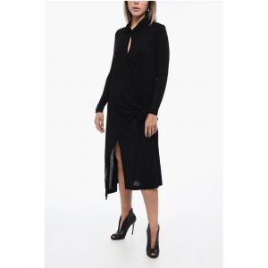 Платье D-WRIP с запахом и асимметричным подолом Diesel, черный