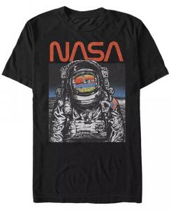 Футболка с коротким рукавом для мужчин с плакатом астронавта НАСА Fifth Sun, черный