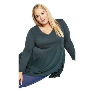 Женский топ с вафельной вставкой Plus Size Avenue, Pine