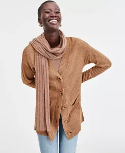 Женский кардиган на пуговицах спереди из 100% кашемира Charter Club, коричневый