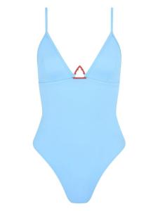 Купальник с логотипом акулы Let's Swim, синий