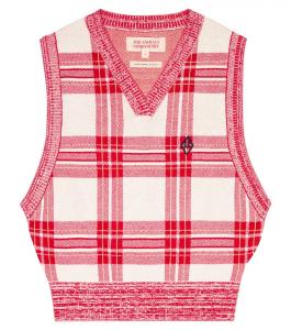 Жилет из хлопкового свитера в клетку "летучая мышь" The Animals Observatory, разноцветный