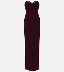 Платье-корсет из кади с драпировкой и декором Roland Mouret, Mulberry