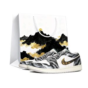 Кроссовки баскетбольные Air 1 Horse Rides The Gold Wave низкие винтажные устойчивые к истиранию unisex Jordan, черный