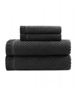 Набор из 4 полотенец из хлопка в елочку DKNY Pure, Black