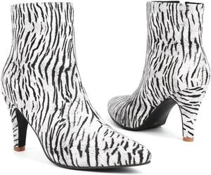 Женские ботильоны Alyaafifa на каблуке, зауженный носок, закрытые, с каблуком 3,5 дюйма, с молнией, классические вечерние, для офиса, элегантная обувь