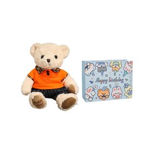 Толстовка с плюшевым мишкой Bear Teddy, высота 30 см Fat Fat Dragon, белый/оранжевый