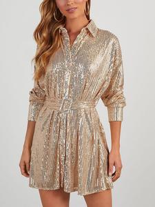 Milan Kiss Платье, расшитое золотыми пайетками