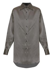 Рубашка с длинными рукавами в горошек TOM FORD, черный