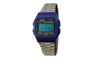 CASIO Мужские часы Retrofit Series с кварцевым механизмом, стальной браслет, черный циферблат