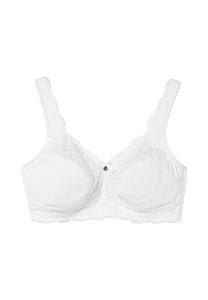 Кружевной бюстгальтер с широкой резинкой под грудью и кружевными деталями. Sheego, белый