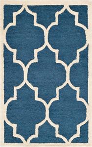 Ковер SAFAVIEH, 77 x 122 см, Cambridge Collection Navy/Ivory CAM134G ручной работы Moroccan Trellis премиум шерсть