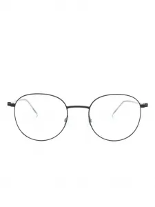 Очки в круглой оправе с логотипом Boss, черный