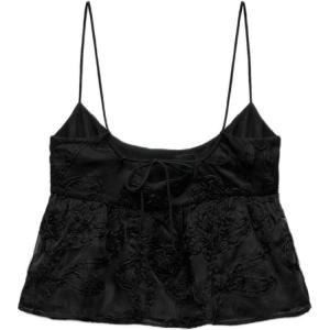 ZARA Женская майка черного цвета