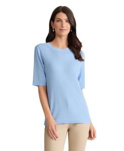 Женская футболка-свитер Sutton с круглым вырезом Jones New York, Chintz Blue