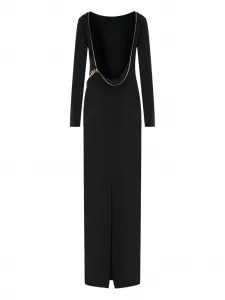 Платье макси с открытой спиной Tom Ford, черный