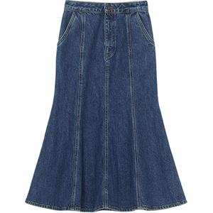 Self Portrait Джинсовая длинная юбка Women's Denim Blue Self-portrait