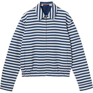 Принтованная куртка Gg Cotton Jacquard с молнией GUCCI, синий