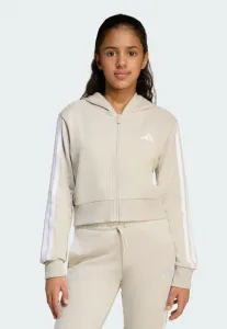 Jg 3 полоски, укороченная толстовка на молнии Adidas Sportswear, Beige White